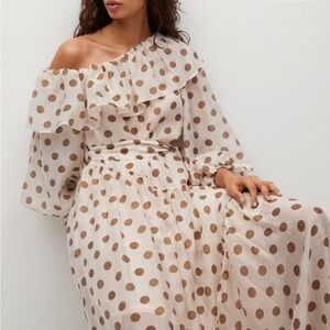 Off Shoulder polka Dot Mango Dress